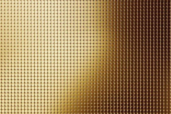 Üç boyutlu altın sarısı metalik, desen, simetrik ve geometrik soyut şekiller dokuda. — Stok fotoğraf