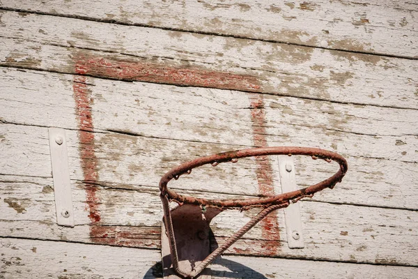 Orange Basketball Hoop On White Backboard — Stock Photo, Image