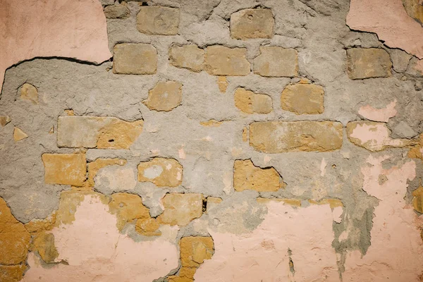 크랙 벽돌 벽 질감의 배경 — 스톡 사진