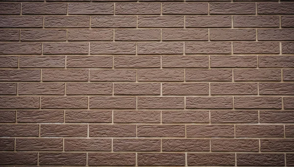 Ny ren brun tegelvägg brun bakgrund textur. — Stockfoto