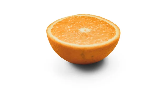 Half an orange on white background, Isolated photo. — Stock Photo, Image