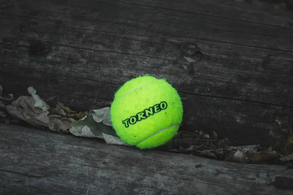 Rusia Moscú. junio 3, 2019 pelota de tenis verde de la empresa torneo — Foto de Stock