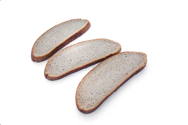 Haver brood plakjes geïsoleerd op witte achtergrond — Stockfoto