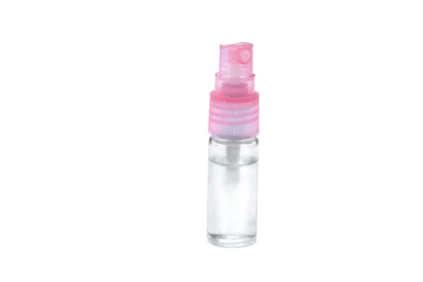 Perfume rosa isolado no fundo branco, conceito de beleza — Fotografia de Stock