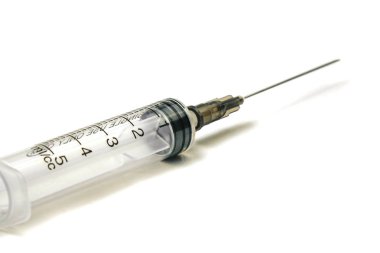 medical syringe with needle isolated on white background. clipart