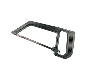 siyah mini beyaz arka plan üzerinde izole testere