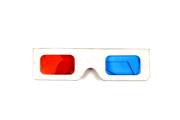 Πλευρική άποψη ενός ζεύγους 3D γυαλιών που απομονώνονται σε λευκό φόντο. — Φωτογραφία Αρχείου