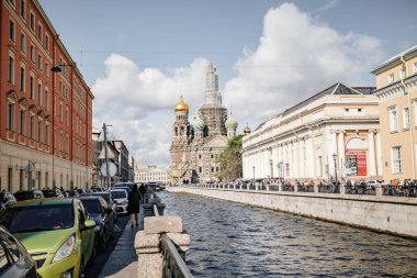 Saint Petersburg, Rusya 1 Eylül 2019. St Petersburg bulunan su Kanalı