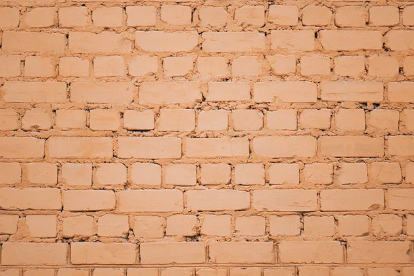 Background of old vintage dirty brick wall with peeling plaster, texture — Stock Photo, Image