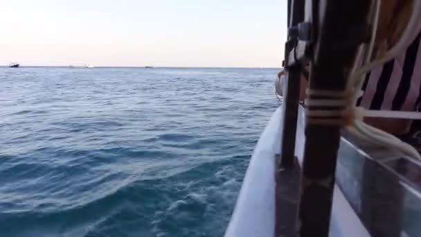Båt segel i havet — Stockvideo
