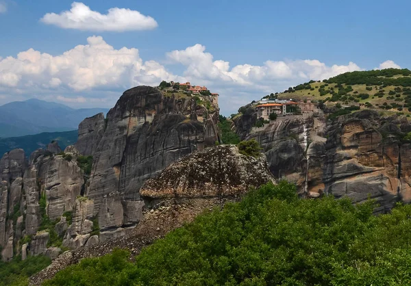 Meteora Complexo Mosteiros Segundo Maior Tamanho Depois Athos Localizado Nos — Fotografia de Stock