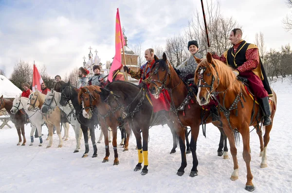 Ukrayna Kazaklar Kiev, 26 Ocak 2013 bir parkta Festivali