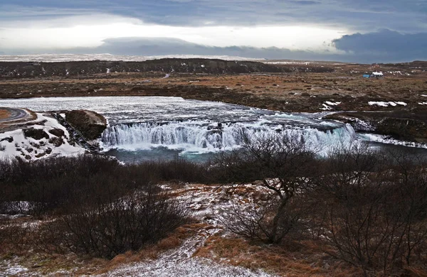 Hraunfossar Водоспад Утворена Загальна Потокове Через Hallmundarhraun Лавовим Поле Від — стокове фото