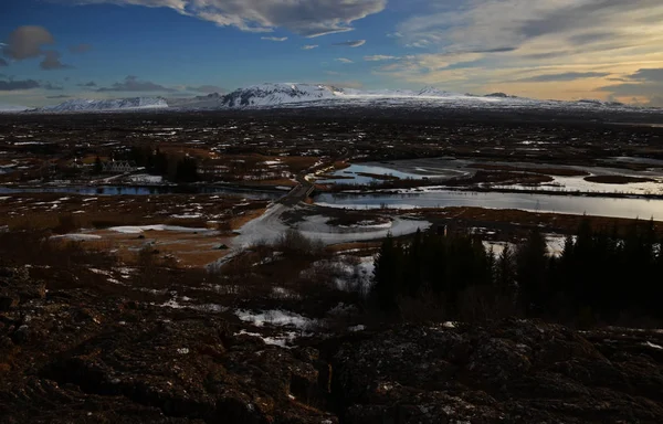 Thingvellir Μια Τοποθεσία Της Ιστορικής Και Πολιτιστικής Εθνικό Πάρκο Στην — Φωτογραφία Αρχείου