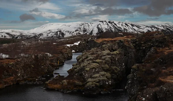 Thingvellir Μια Τοποθεσία Της Ιστορικής Και Πολιτιστικής Εθνικό Πάρκο Στην — Φωτογραφία Αρχείου