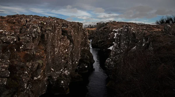 Thingvellir Miejsca Park Narodowy Historyczno Kulturalne Regionie Islandii Granicę Między — Zdjęcie stockowe