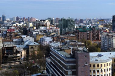 Kuşbakışı, Ukrayna Kiev manzarası bahar Panoraması