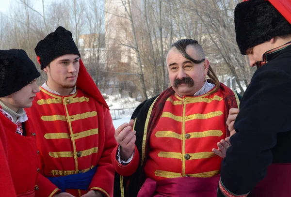 乌克兰哥萨克人节在基辅的一个公园 2013年1月26日马马耶娃 斯洛博达 — 图库照片