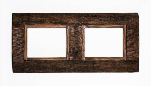 rustic lacquered Blank picture poster frame template isolated on white background. isolated