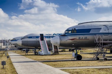 Kiev, Ukrayna, 7 Mart 2019 - Ulusal Havacılık Müzesi. Editoryal