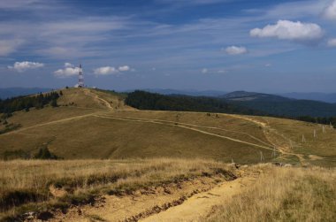 Hoverla Ukrayna Karpat dağlarının eski kozalaklı ormanlarla kaplı dağ sıralarının taş zirveleri