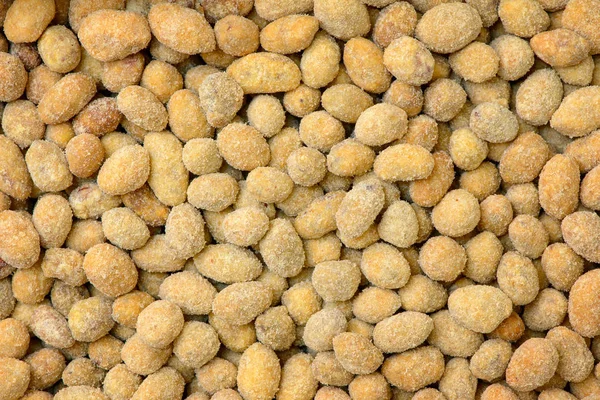 Gebratene Erdnusskörner Mit Einer Beschichtung Aus Würzigen Gewürzen Erdnüsse Teig — Stockfoto