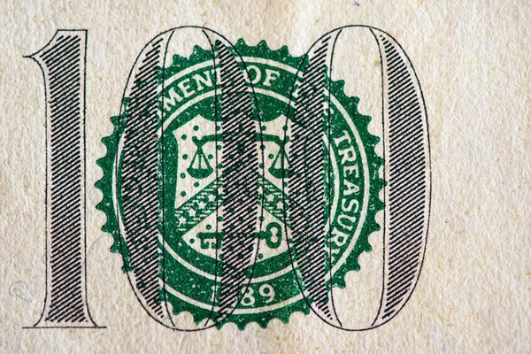 Yüz doları para banknot makro detayını kadar kapatın.