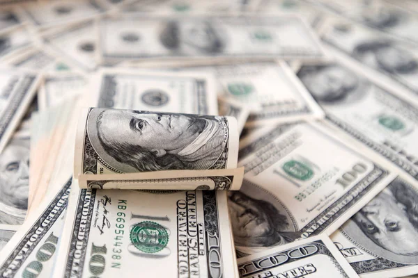 Close Stack Dollars Background — Stock Photo, Image