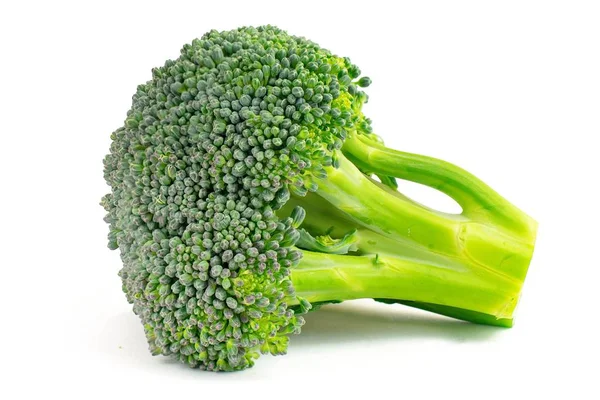 Broccoli Freschi Verdi Isolati Fondo Bianco — Foto Stock