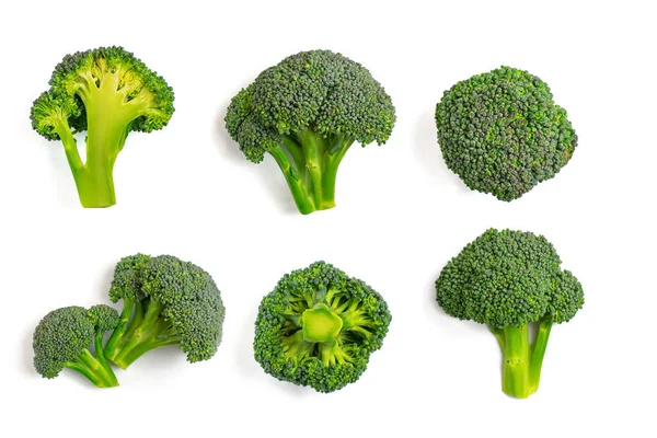 Broccoli Verdi Cibo Modello Vegetale Isolato Sfondo Bianco Vista Dall — Foto Stock