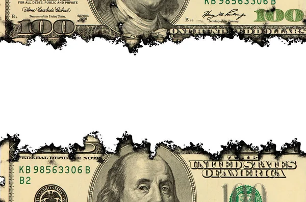 Spálený Sto Dolarů Bill Usa — Stock fotografie