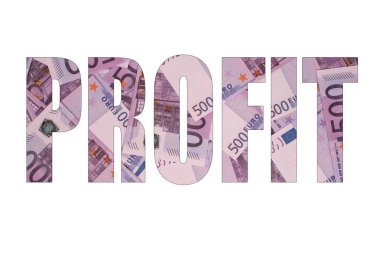 Euro banknot arka plan, metin kar beyaz izole.