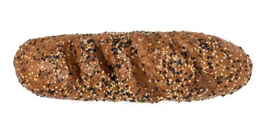 Beyaz arka plan üzerinde izole farklı tohumları ile ekmek en iyi görünümü.