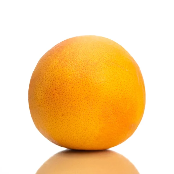 Grapefruit Geïsoleerd Een Witte Achtergrond Met Reflectie — Stockfoto