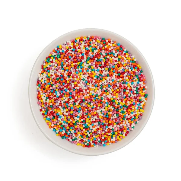 Μπολ Πολύχρωμη Ζάχαρη Πασπαλίζουμε Τελείες Διακόσμηση Για Κέικ Και Γλυκά — Φωτογραφία Αρχείου