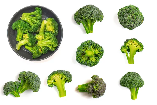 Broccoli Verdi Cibo Modello Vegetale Isolato Sfondo Bianco Vista Dall — Foto Stock