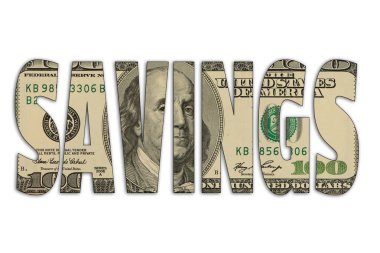 tasarruf ABD Doları üzerinde beyaz izole arka plan