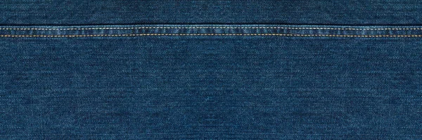 Blue Jeans Cloth With Seam. Background Texture — Stock Photo, Image