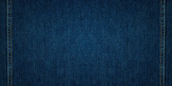 Blue Jeans Cloth With Seam. Background Texture — Stock Photo, Image