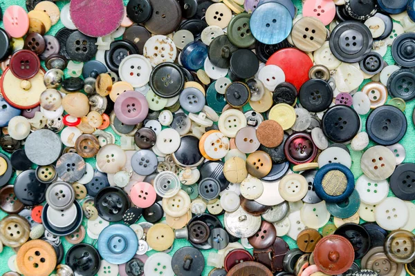Bottone Fondo Natura Morta Cucito Artigianato Colori Moda — Foto Stock