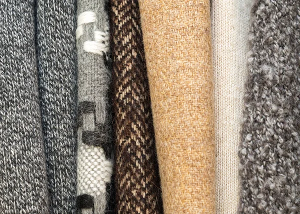Différentes Textures Vêtements Tissu Fin Dans Magasin Tailleurs Tissu Coloré — Photo