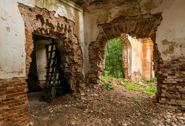 interior of an abandoned manor, abandoned building interior