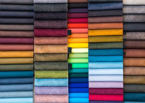 Muestras Tela Textiles Una Tienda Tienda Fábrica Diferentes Colores Patrones —  Fotos de Stock