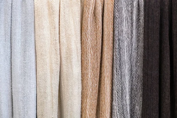 Différentes Textures Vêtements Tissu Fin Dans Magasin Tailleurs Tissu Coloré — Photo