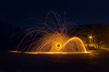 Çelik yün uzun pozlama fotoğraf gece, Fotoğraf Atölyesi