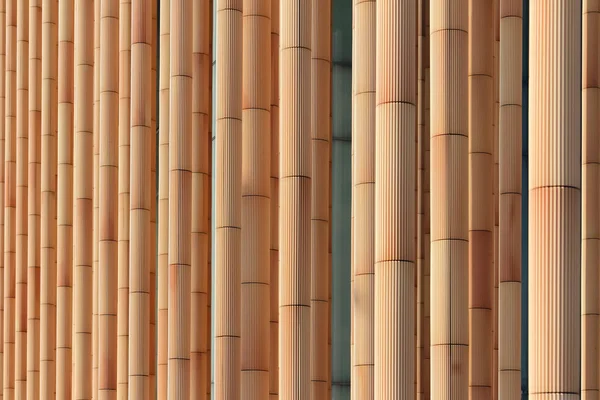 Estructura Arquitectónica Hecha Troncos Bambú Seco Fondo Construcción Abstracta —  Fotos de Stock