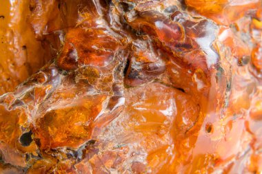 Macro Close up of an amber stones from Baltic sea. Multicolored background for advertising and banners. Vintage fossilized resin as a background. Yellow amber texture close up. Stone with inclusions