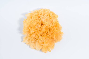 Mantar yemek - kurutulmuş beyaz mantar yakın çekim. Çorba için yemeklik kuru mantar