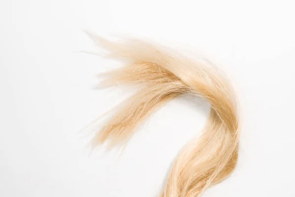 Ξανθά Φυσικά Μαλλιά Επεκτάσεις Που Απομονώνονται Λευκό Φόντο Ψαλίδισμα Patch — Φωτογραφία Αρχείου