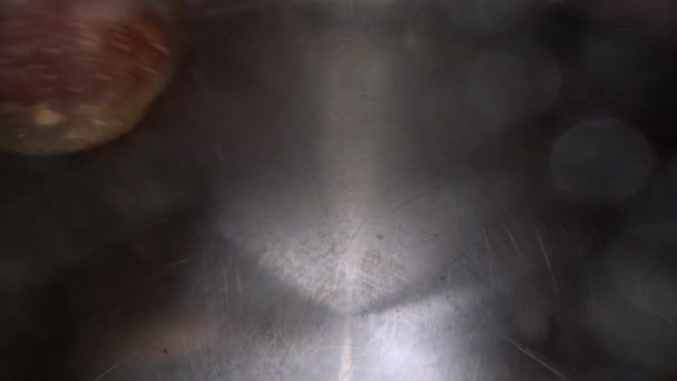 Underwater Shot Raw Potatoes Being Dropped Boiling Water Cooking Vegetables — Stock Video